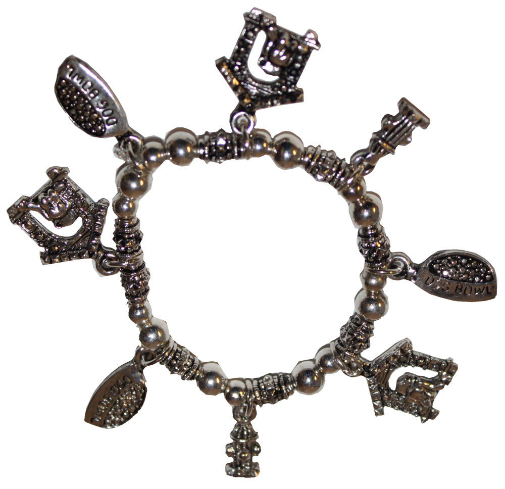 6033 - Silver Stretch Bracelet Dog - |Clear-165|