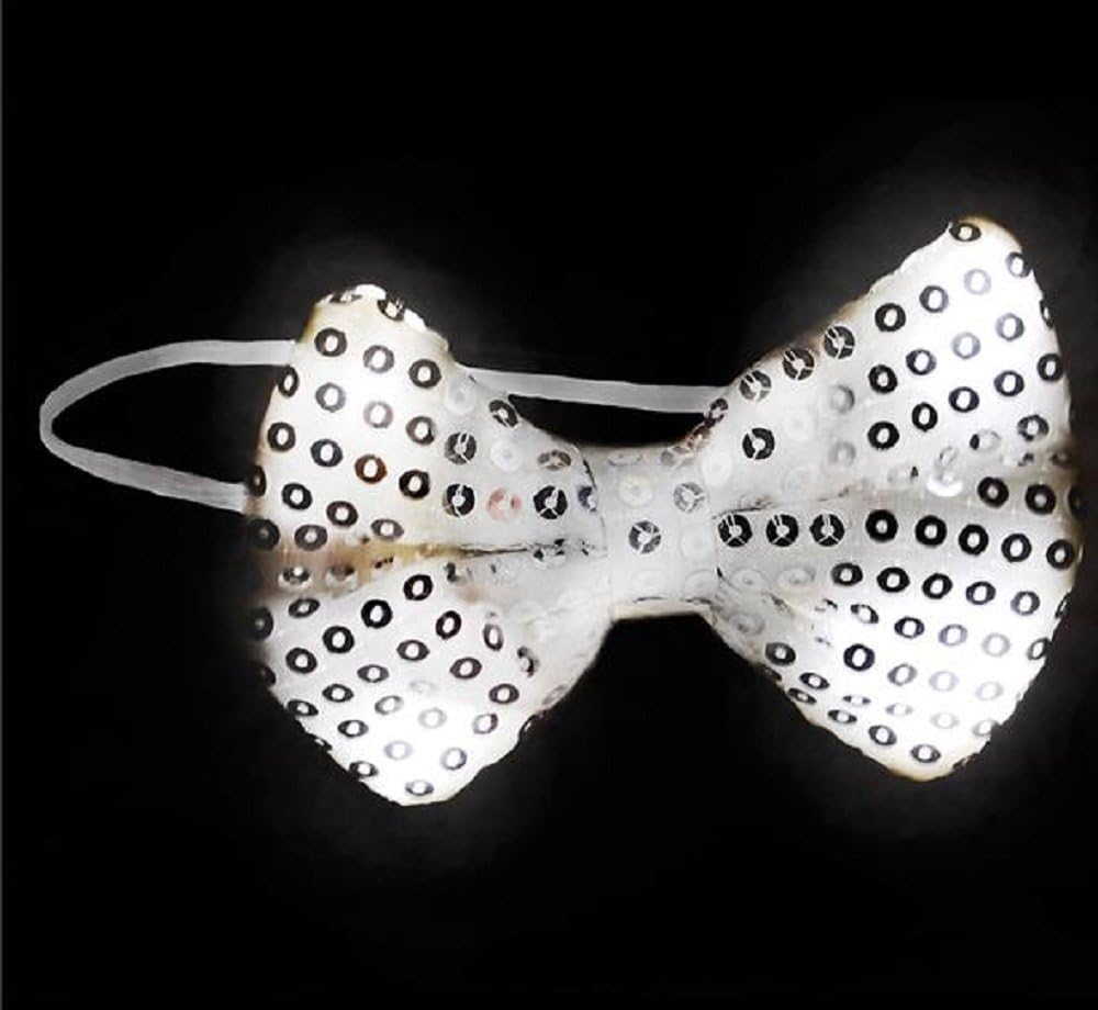 6207 - 5" Light-Up Silver Bow Tie - |DVD-5|