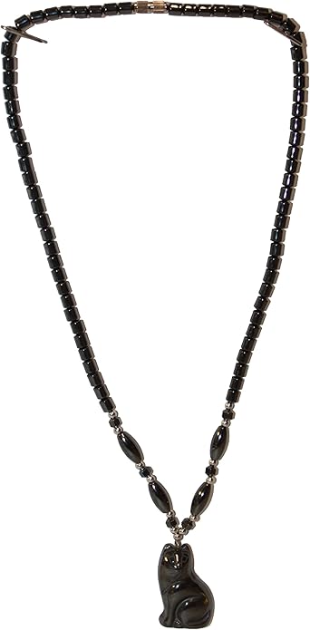 6230 - Hematite Cat Necklace - |Clear-32|