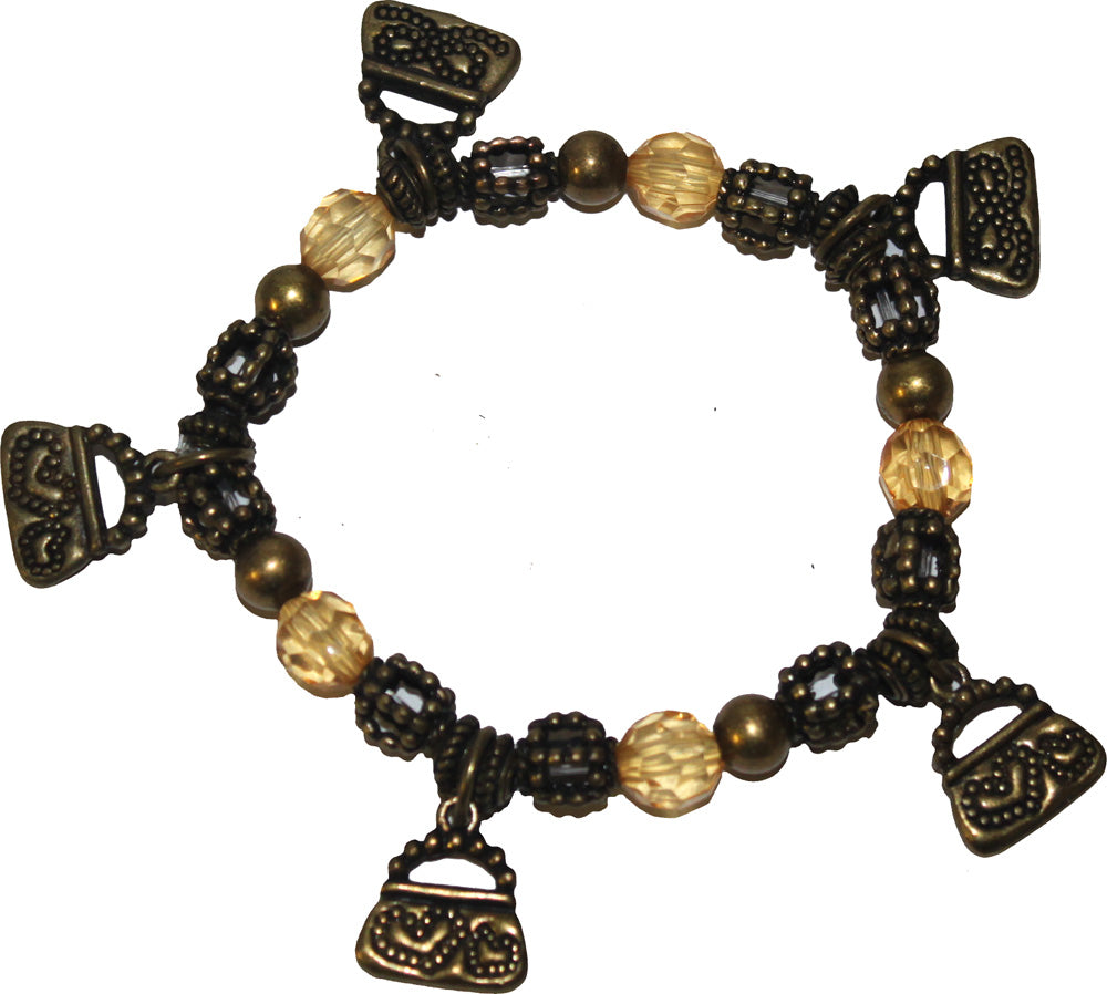6250 - Bracelet Purse Charm Amber Bead - |PB-25|