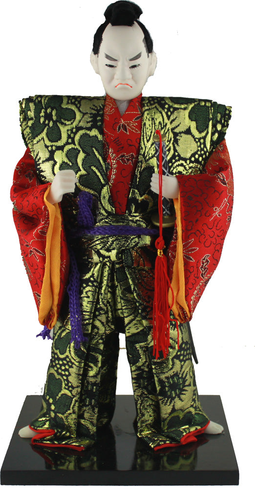 6289 - 10" Black and Red Kimono Shogun Doll - Sword - |X-42|