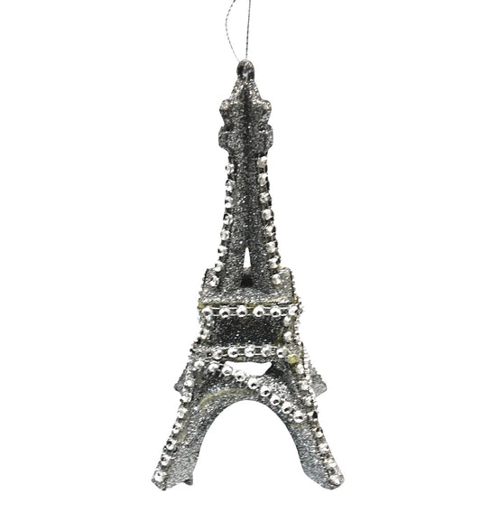 6451 - 5.5" Silver Eiffel Tower Christmas Ornament |Pod 1-21|
