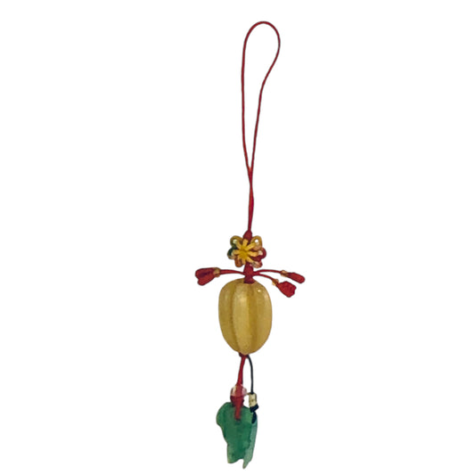 6462 - Tan Fruit & Green Leaf Charm - |Clear-142|
