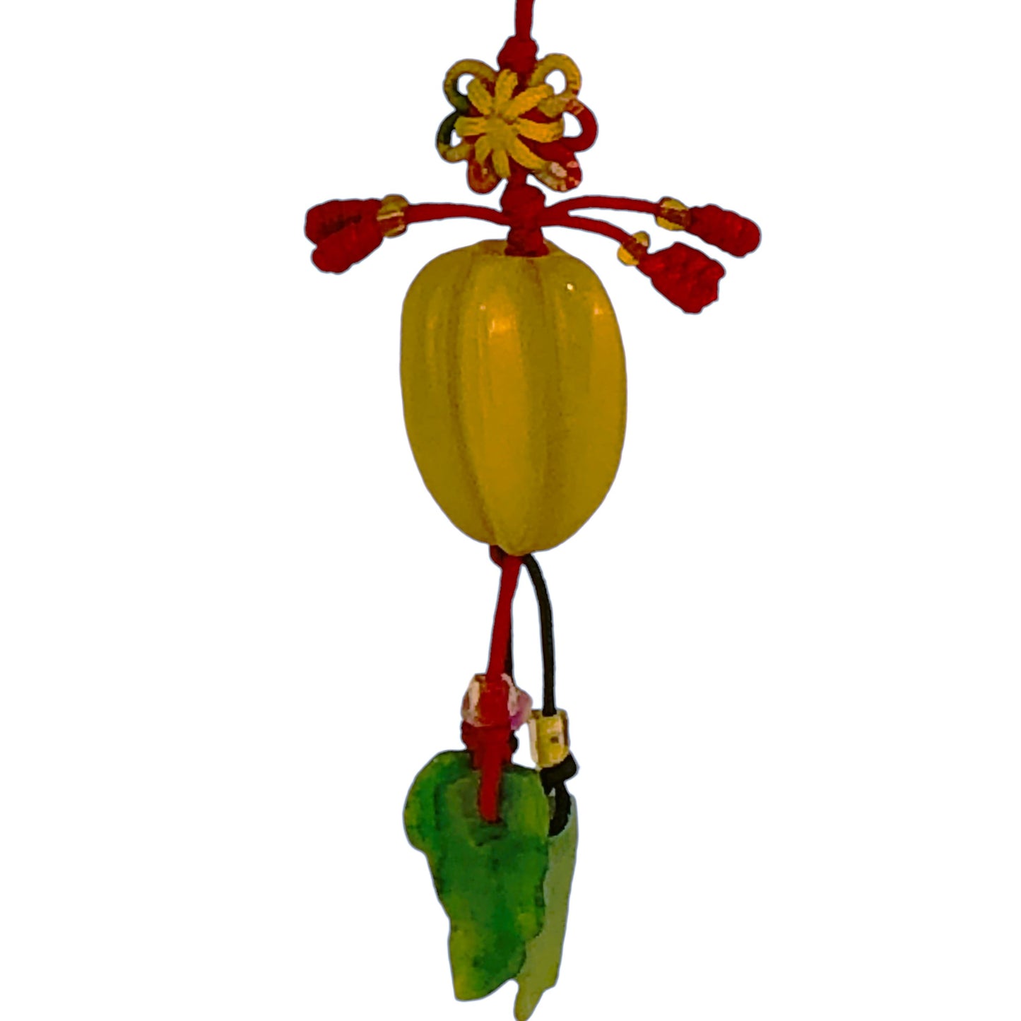 6462 - Tan Fruit & Green Leaf Charm - |Clear-142|