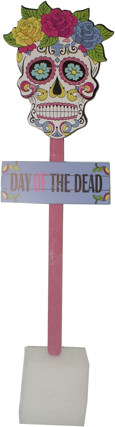 6504 - Day of the Dead Girl Yard Sign 23" Wood - |Pod 1-22|