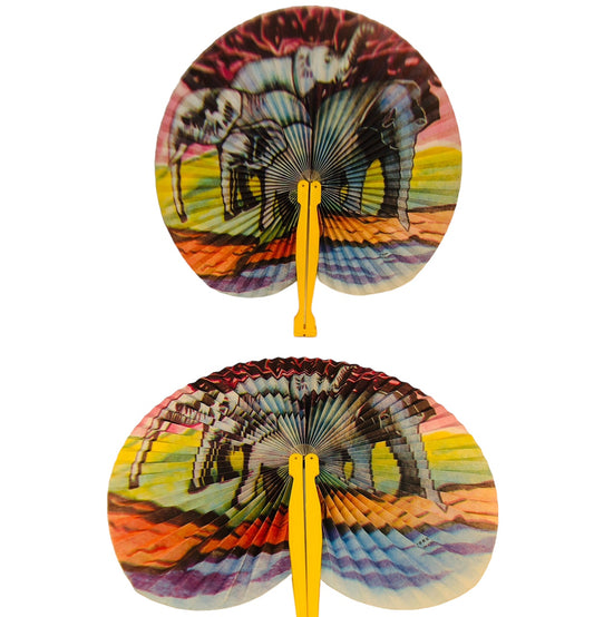 6505 - 3- 5.5" Yellow Fan - Elephants - W-18 : PT COOL BEANS
