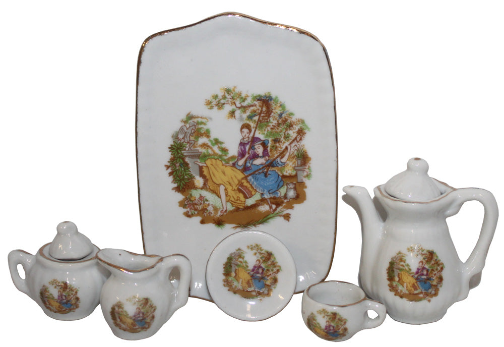 6585 - Mini Tea Set Rec Girl In Swing - |F-30 Top|