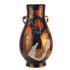 6616 - 10" Brown Vase w/Peacock Flower - |A-14|