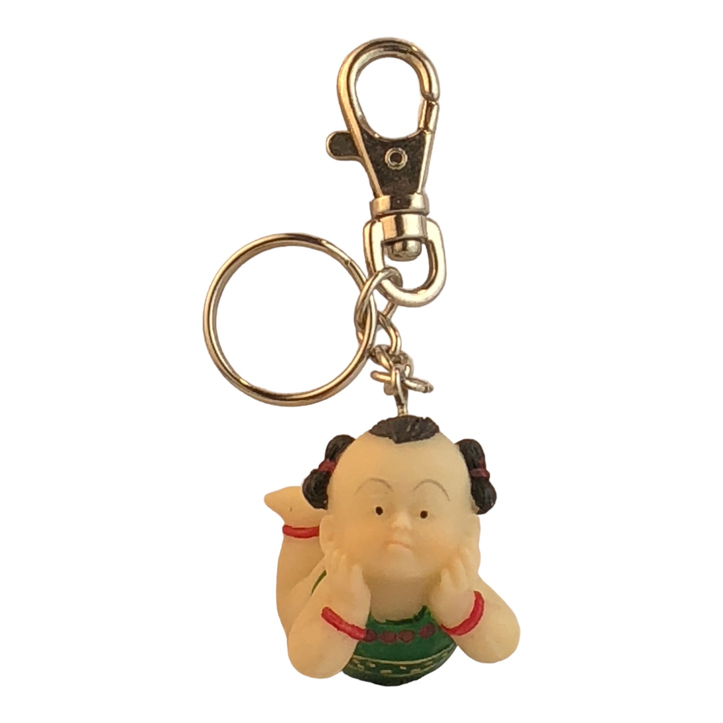6828 - Green Girl on Tummy Keychain - |DVD-37|
