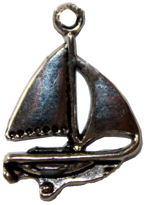 6861 - Silver Boat Charm - |Clear-76|