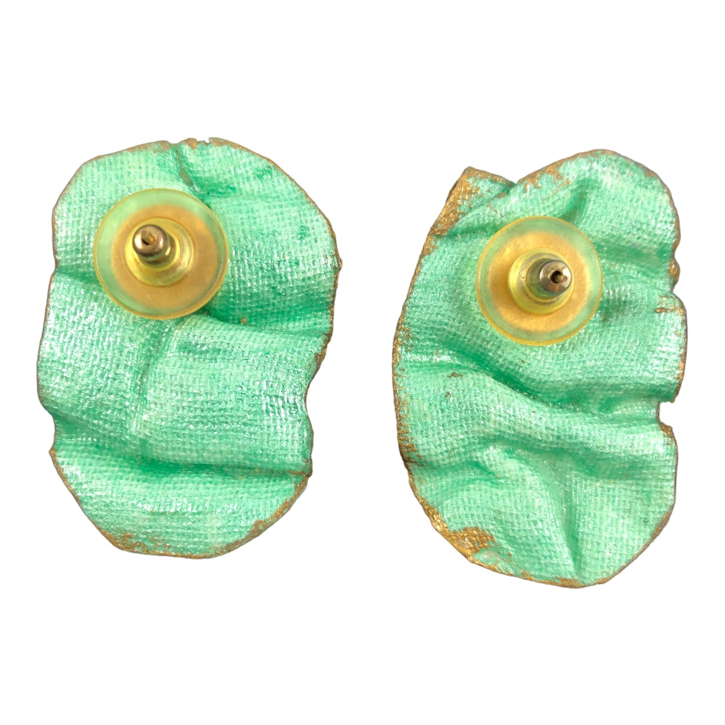 6864 - Handmade Green Earrings - |Clear-54|