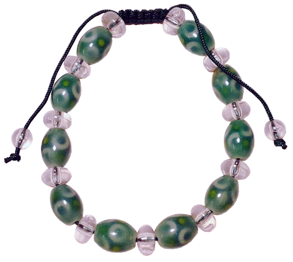 6928 - Jade Clear Mala Bead Bracelet - |Clear-41|