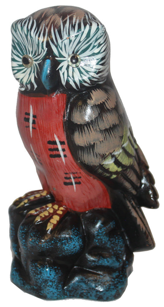7032 - 6" Black & Red Owl - Blue Rock - |Z-55|
