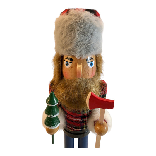 7155 - 14" Charming Holiday Lumberjack Nutcracker with Detailed Craftsmanship, Festive Flair and Playful Wooden Design |Pod 2-1|