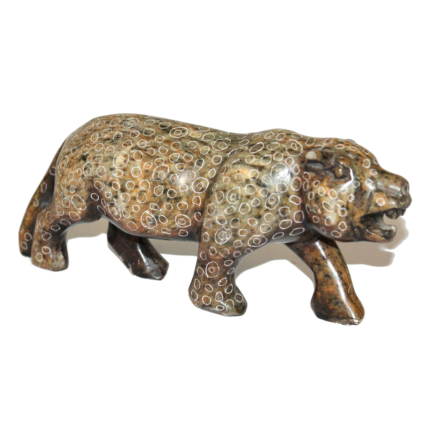 7292 - 7.5" Carved in Stone from Africa Brown Spotted Leopard |Z-70|