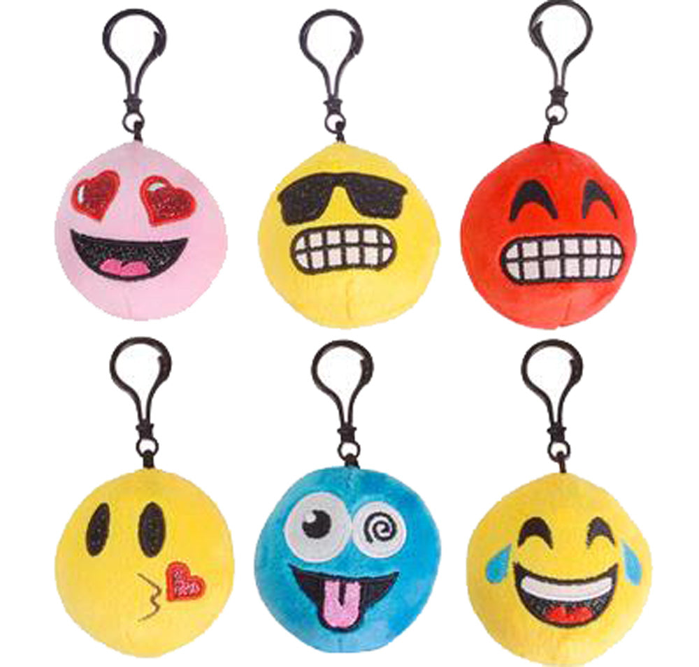 7392 - 2.5" Emoticon Ball w/Backpack Clip - |C-1-25|