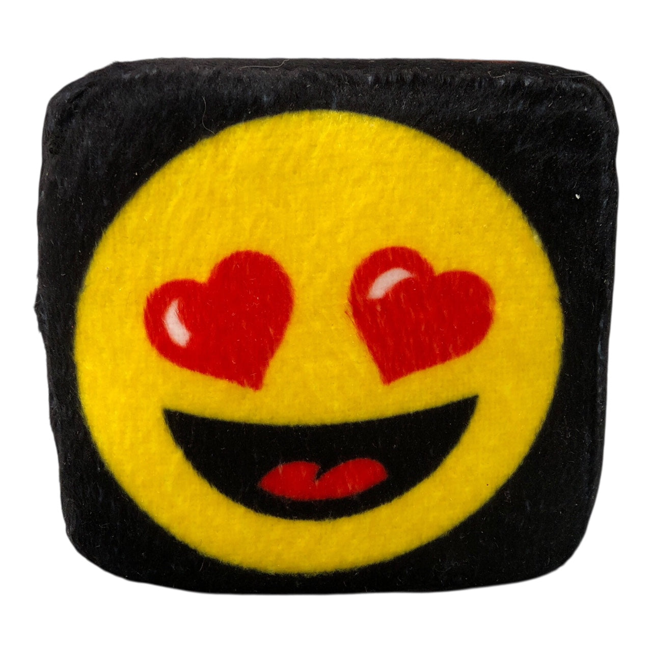 7453 - 3" X 3" Qubz Emoticon Asst Black Plush Cube |2-16|