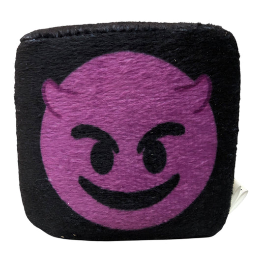 7453 - 3" X 3" Qubz Emoticon Asst Black Plush Cube |2-16|