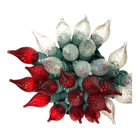 749 - Set of 2 Merry Brite 50 LED Iridescent Glass Flame Tip Christmas Lights |G-47|