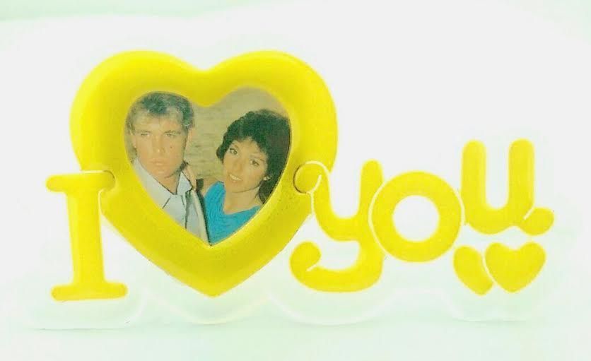 758 - I Love You Picture Frame Yellow 8" - |18-18|