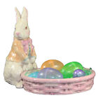 7681 - Charming Enesco Rabbit with Basket Bowl for Easter Decor |17-26|