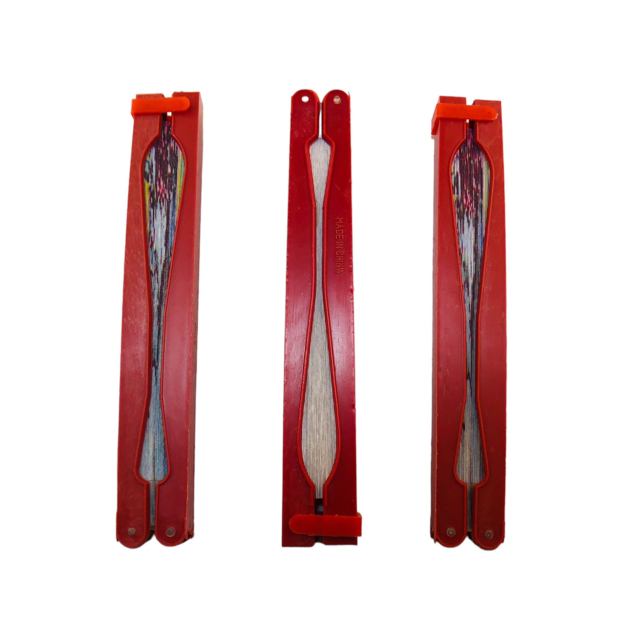 7701 - 3- 5.5" Red Fan - Giraffes - W-18 : PT CHESSMAN