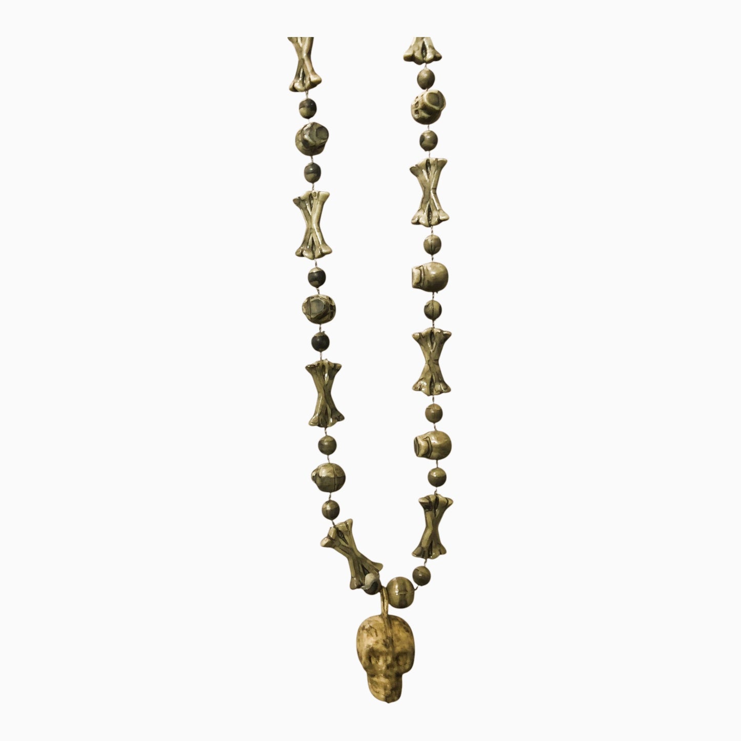 7786 - Skeleton And Bone Vintage Necklace 12 Inch |2-16|