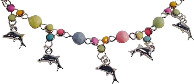 782 - Dolphin Anklet 10.5" Length - |Clear-76|