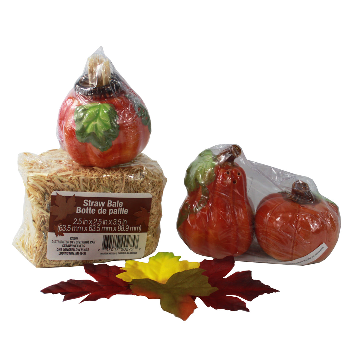7836 - Pumpkin Salt & Pepper Set with Toothpick Holder - |4-22|