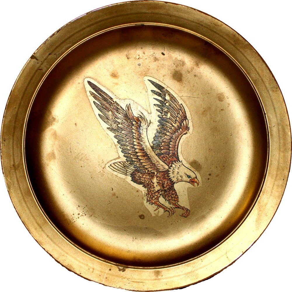 7982 - 10" Rustic Gold Eagle Plate With Patriotic Flair |11-11|