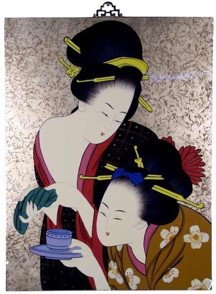 851 - Japanese Geishas Wall Plaque - |M-07|