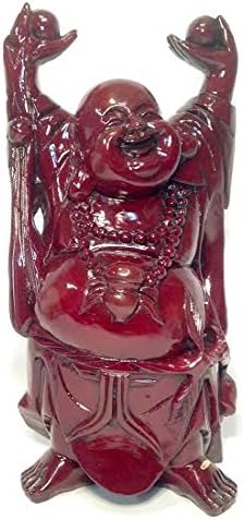 8614 - 18 Inch Red Rosewood Buddha Statue with Balls Up in Budda Room Floor |G-98|