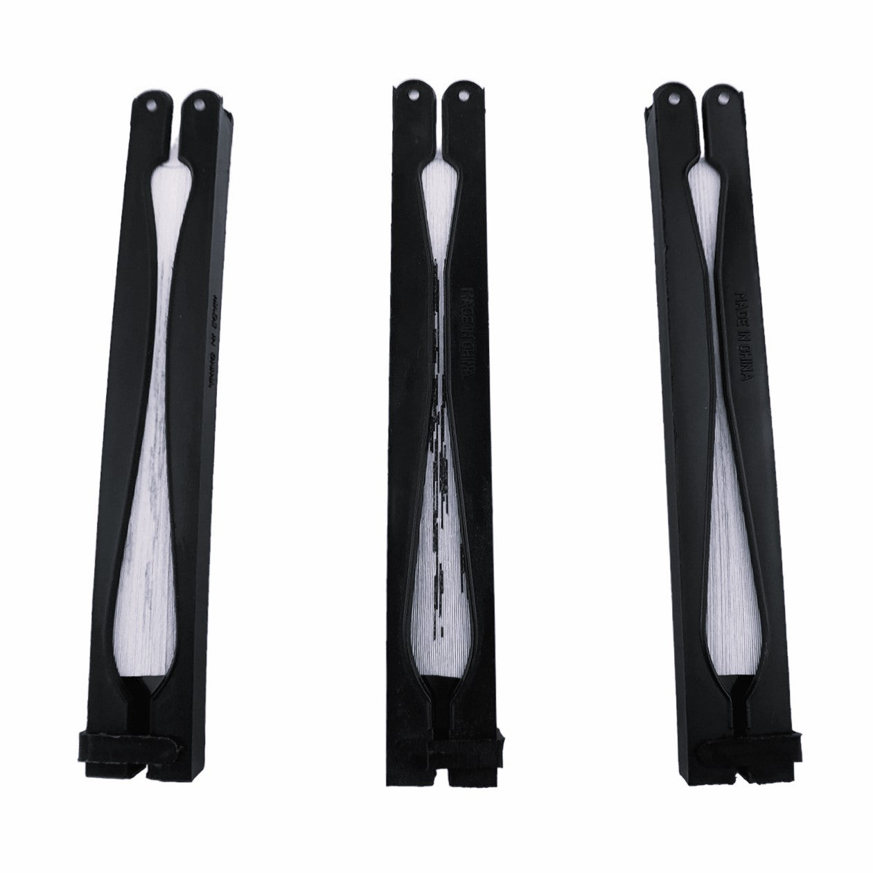 8706 - 3- 6" Black Fan - Three Kanji - W-18 : PT COOL BEANS