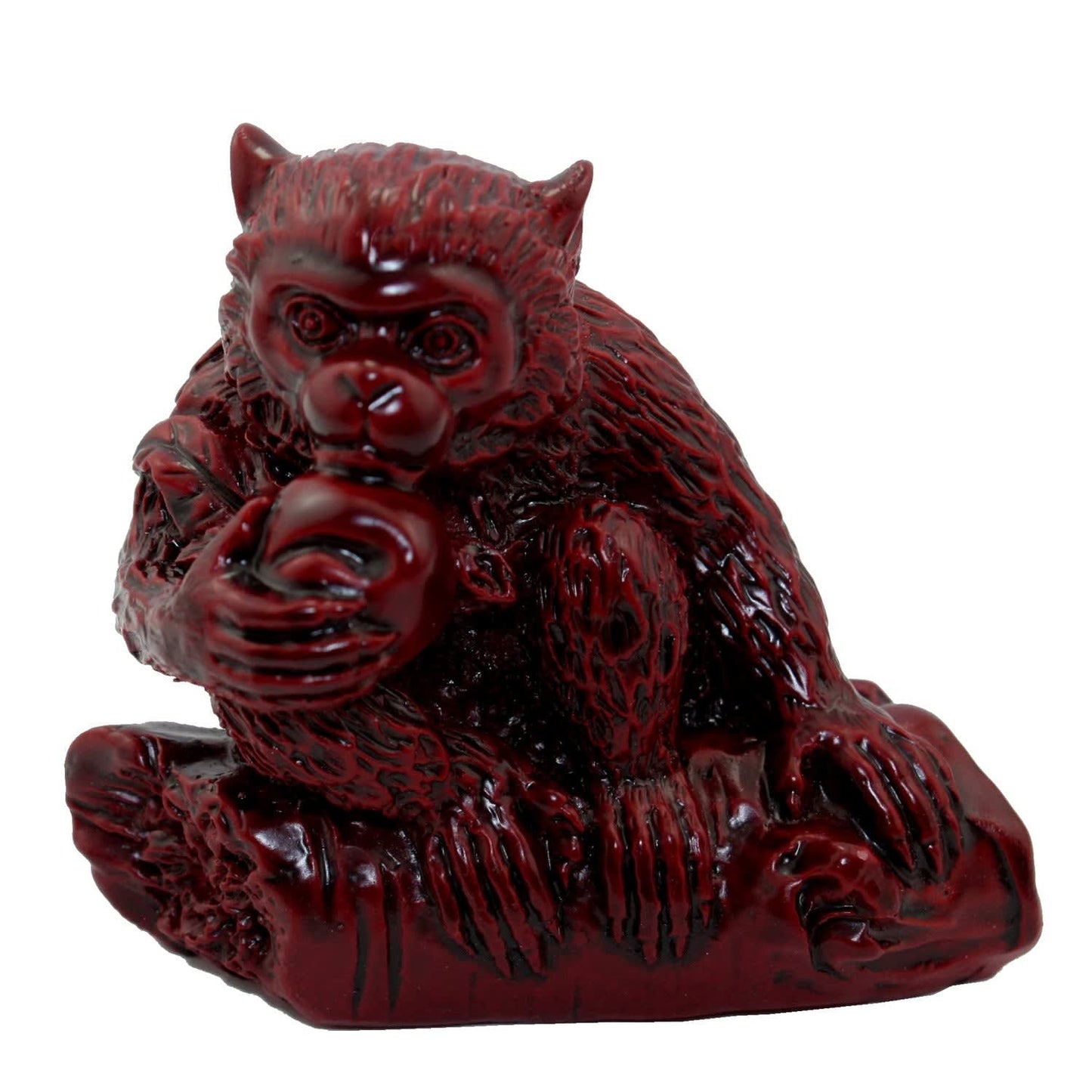 882 - 2" Red Zodiac Monkey on A Log - |Z-89|