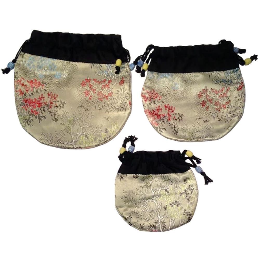 903 - 3 pc Satin Gold Drawstring Purses |17-19|