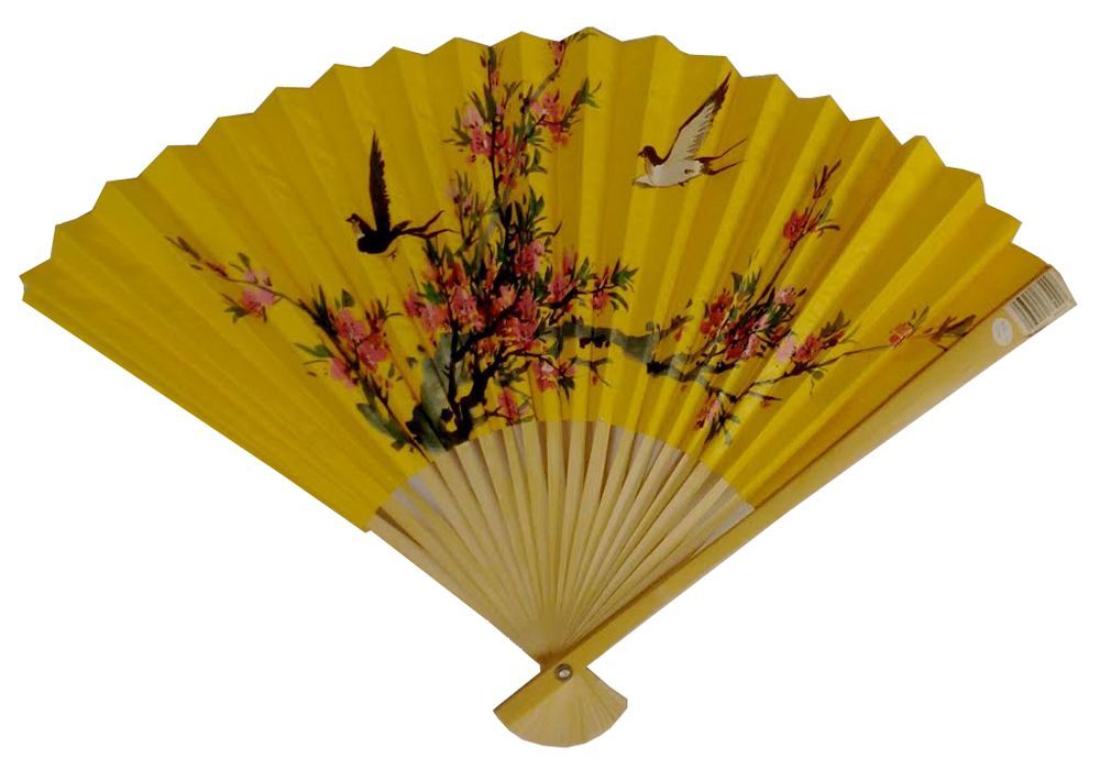 916 - 27" Yellow Bird Flower Fan - W-24 : PT - ULTIMATE