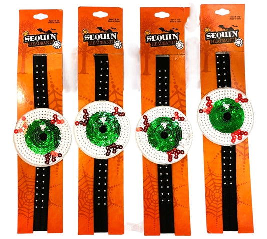 9266 - Halloween Eyeball Sequin Headband Set of 4 Plus Pumpkin |Pod 1-6|