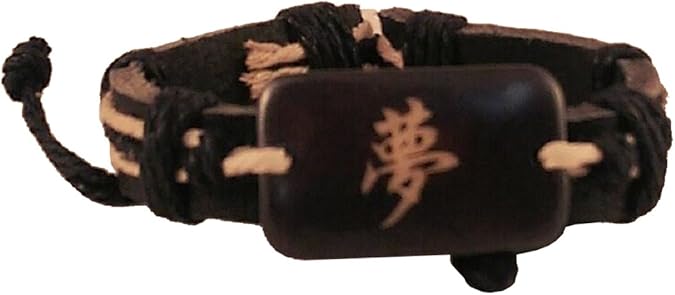 9284 - Dream Leather Kanji Bracelet - |Clear-52| |Store|