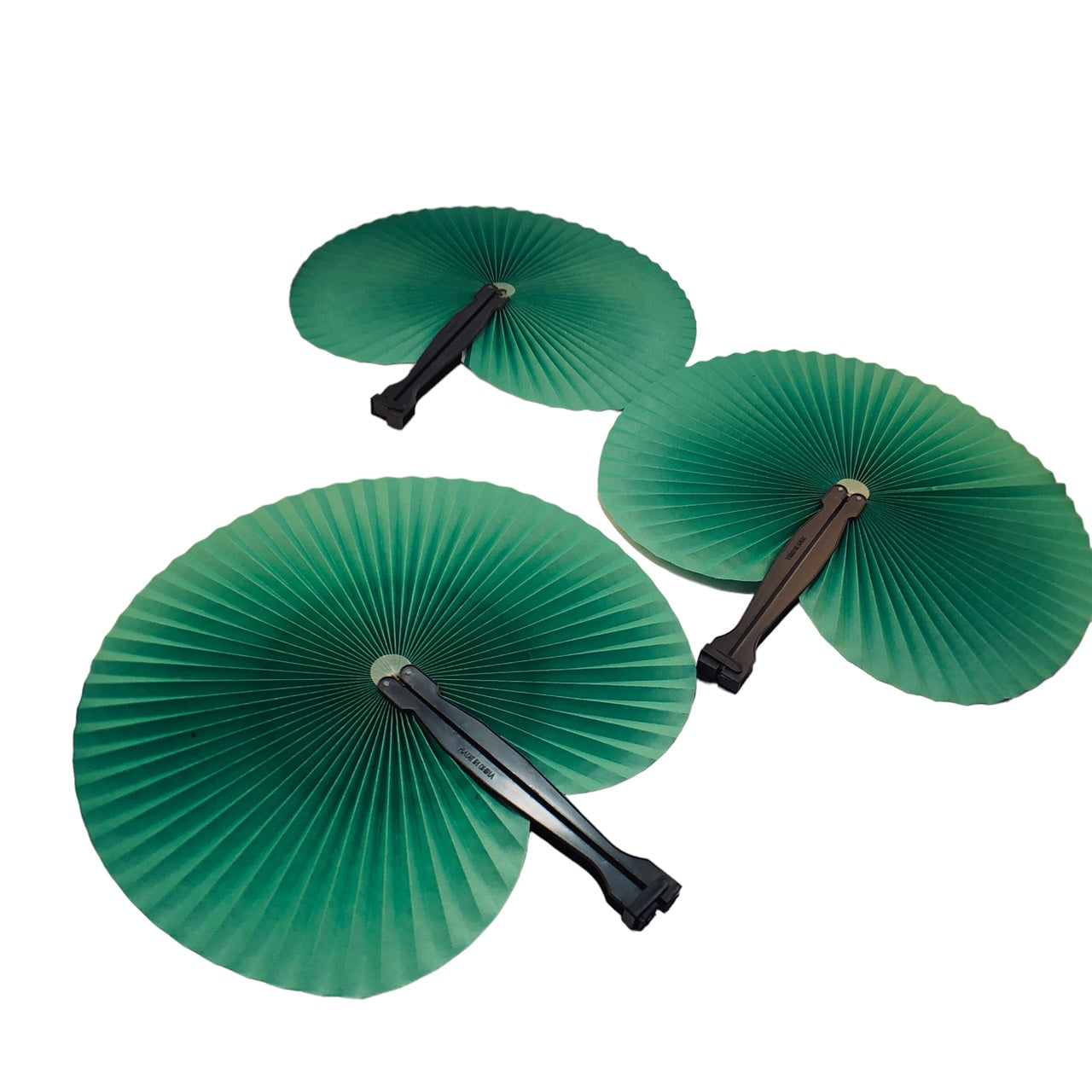 9413 - 3 pk- 5.5" Solid Green Folding Fan - W-18 : PT COOL BEANS
