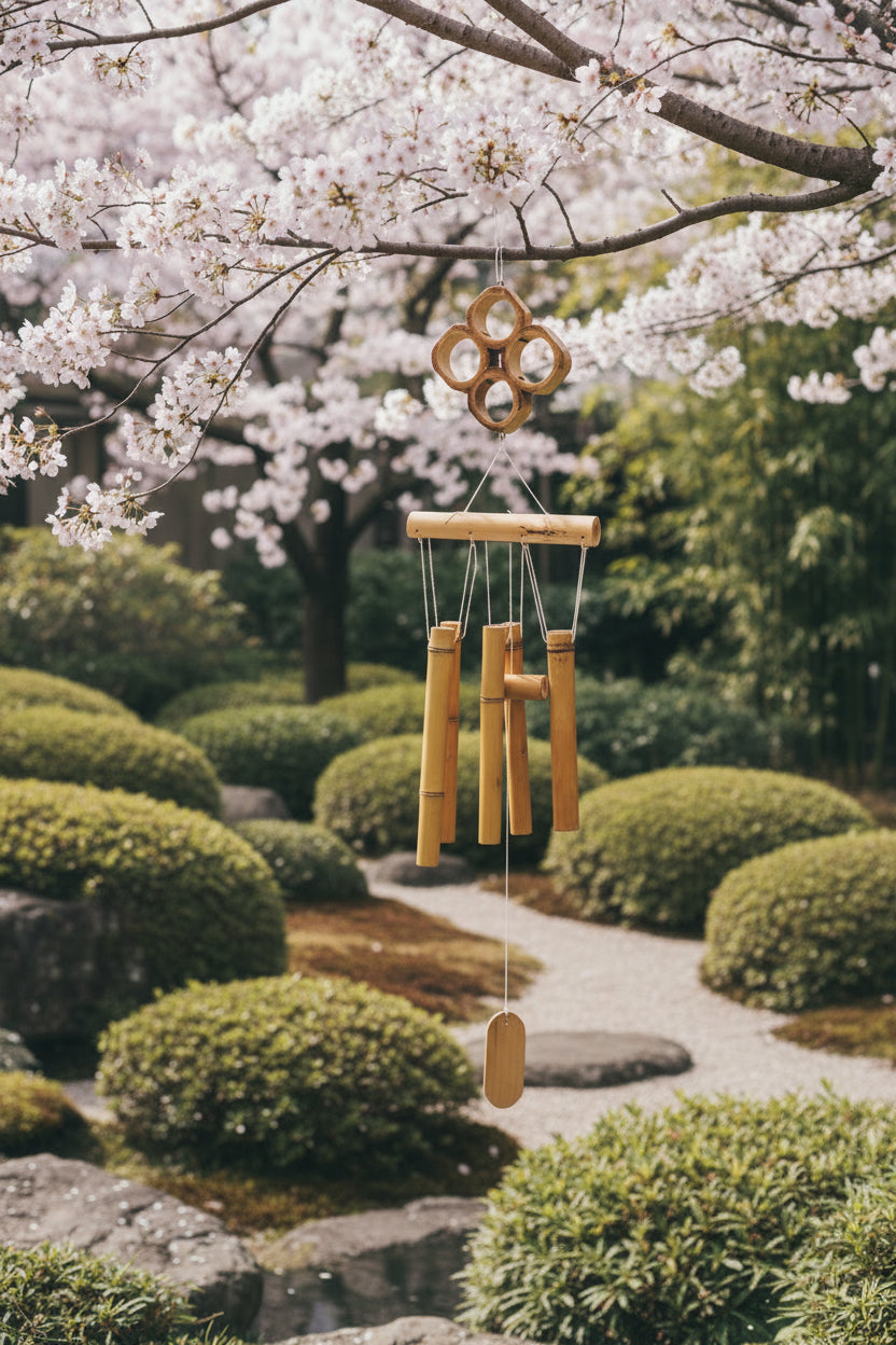 9480 - Windchime 30" Bamboo 4 Circles |18-26|