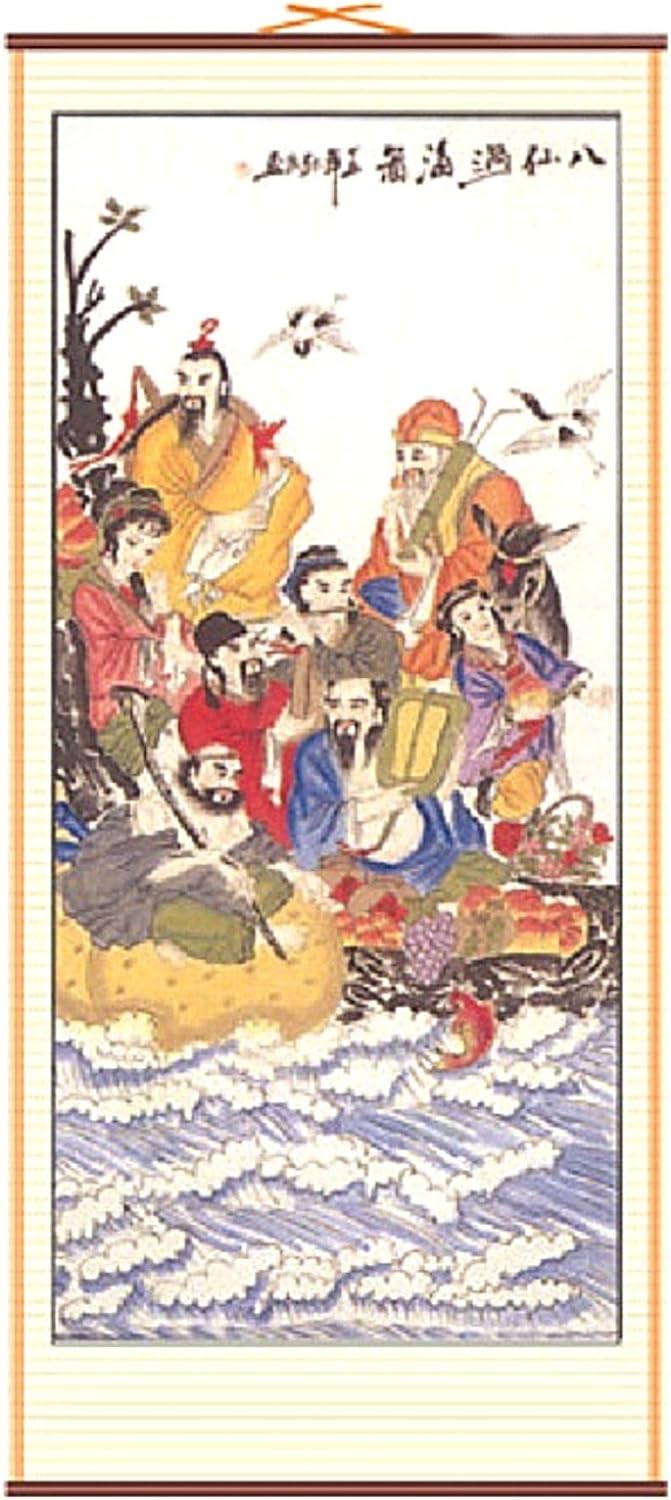 9934 - Asian People in a Boat Scroll - |w/Scrolls|