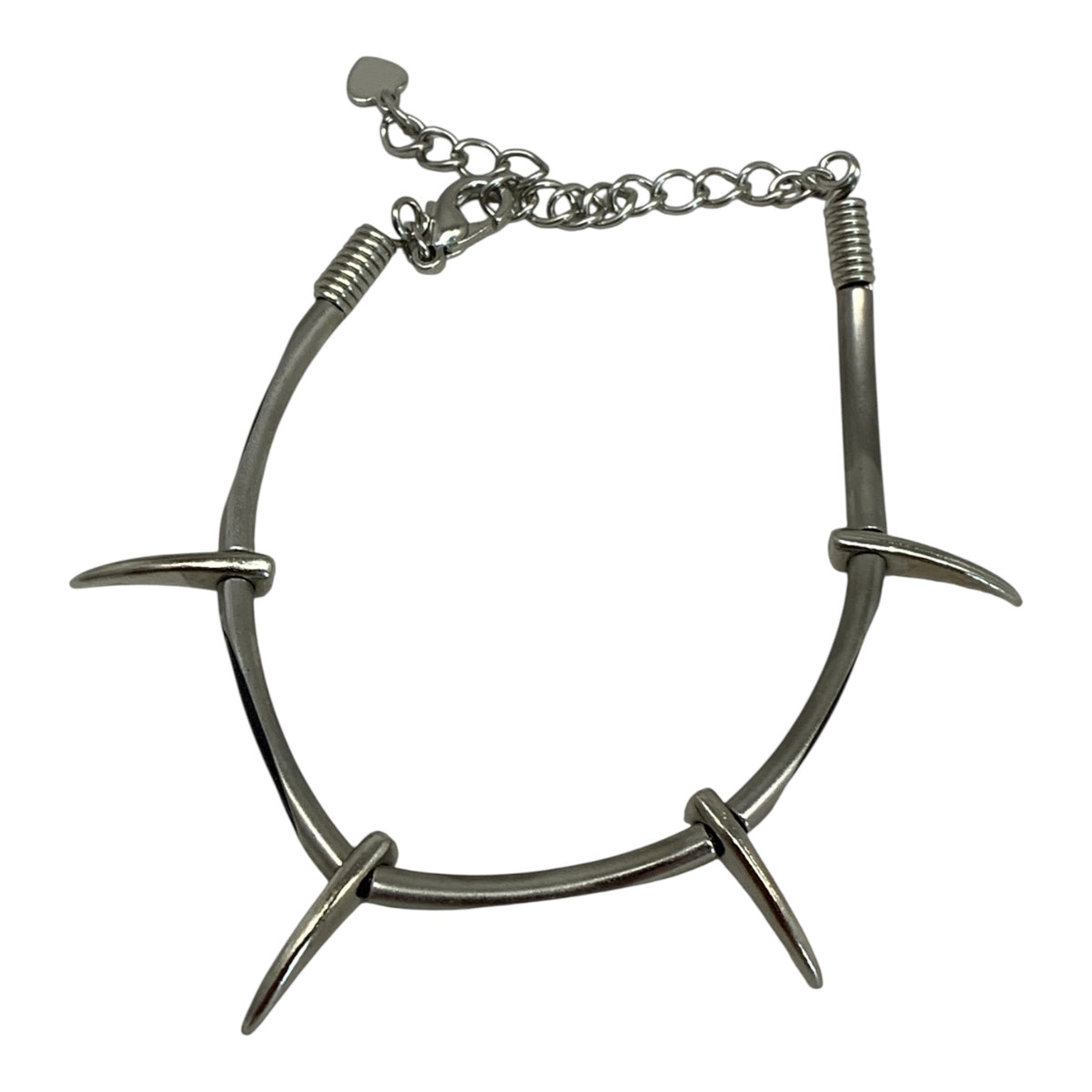 19571 - Silver "Spikes" Bracelet |Clear-110|