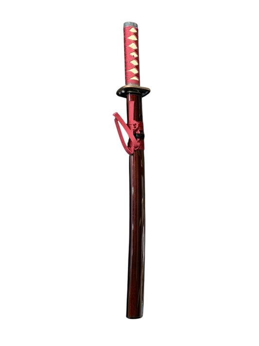 12227 - Burgundy Wakisashi w Copper 27" |3-E Down|