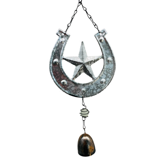 39050 - 12" Horseshoe w/ Star Bell Wind Chime |12-25|
