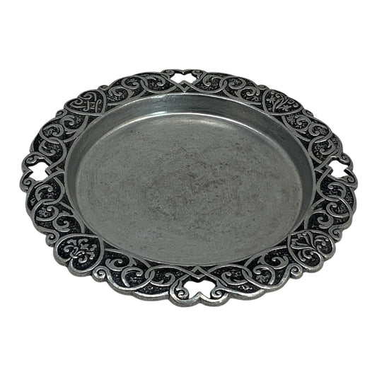 48360 - Forevermore 8" Silver Pewter Plate – Vintage Metal Collectible |TBD|