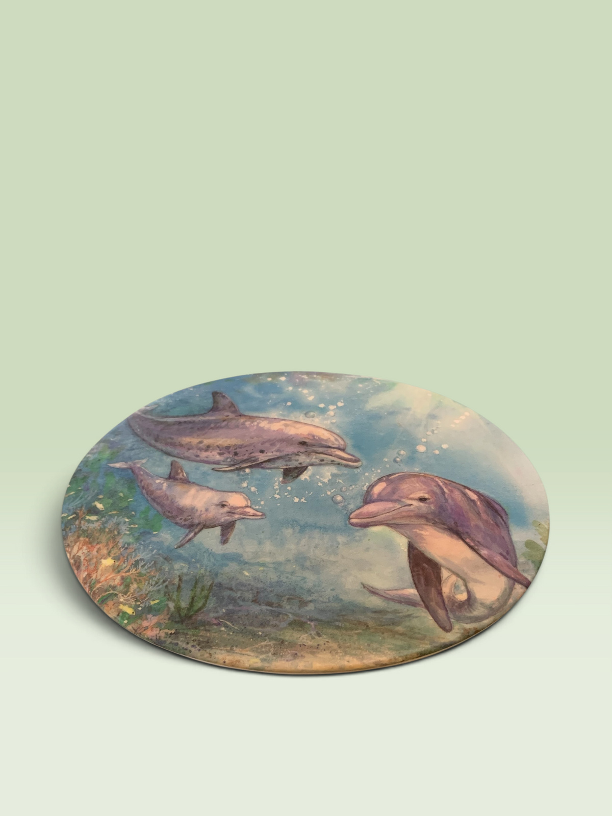 16959 - 5" Ceramic Underwater Dolphin Plaque |13-22|23-2|