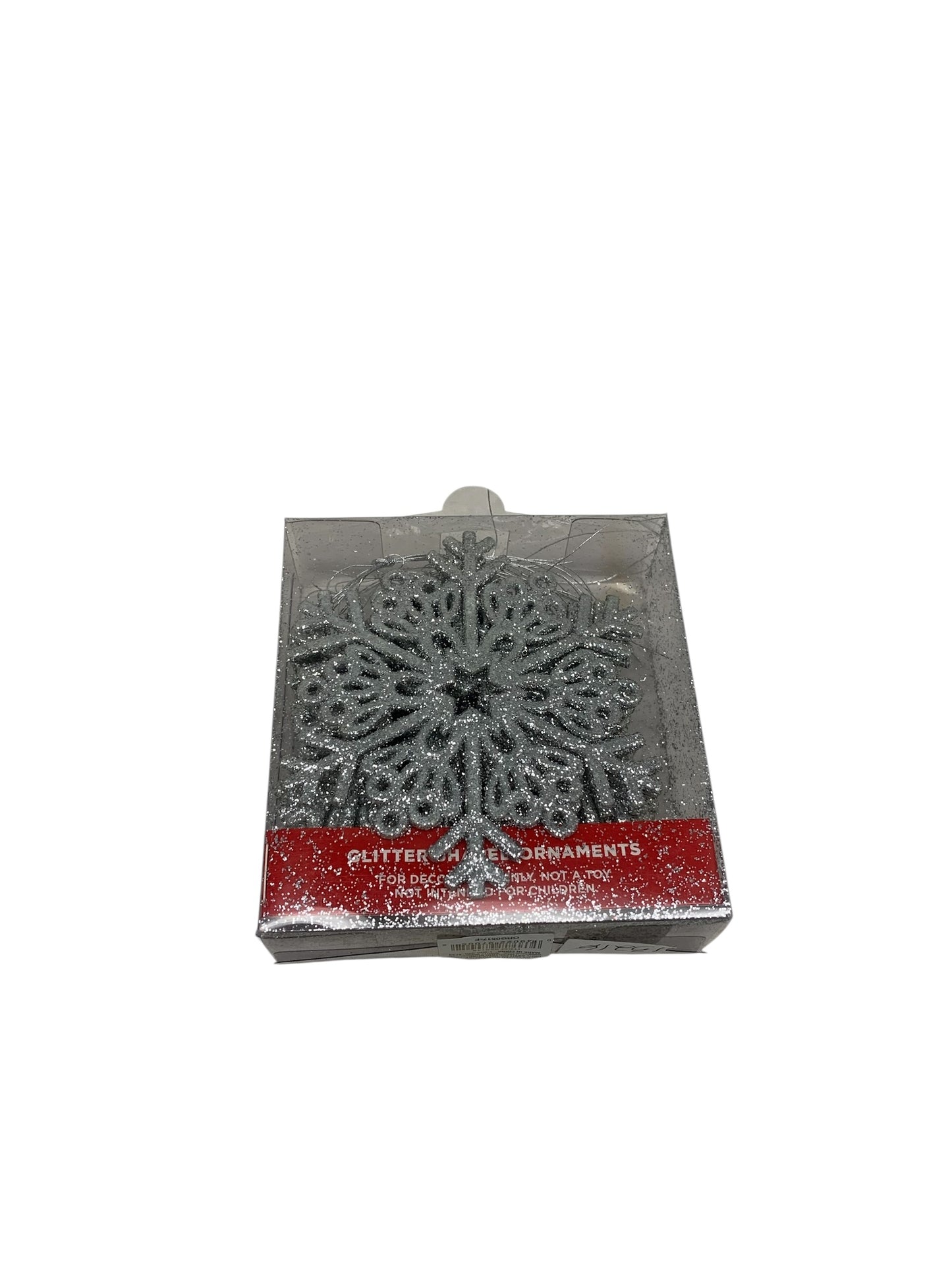 13216 - Two Sets of 12 Glitter Silver and Gold Snowflake Ornaments 4" |Pod 2-65|