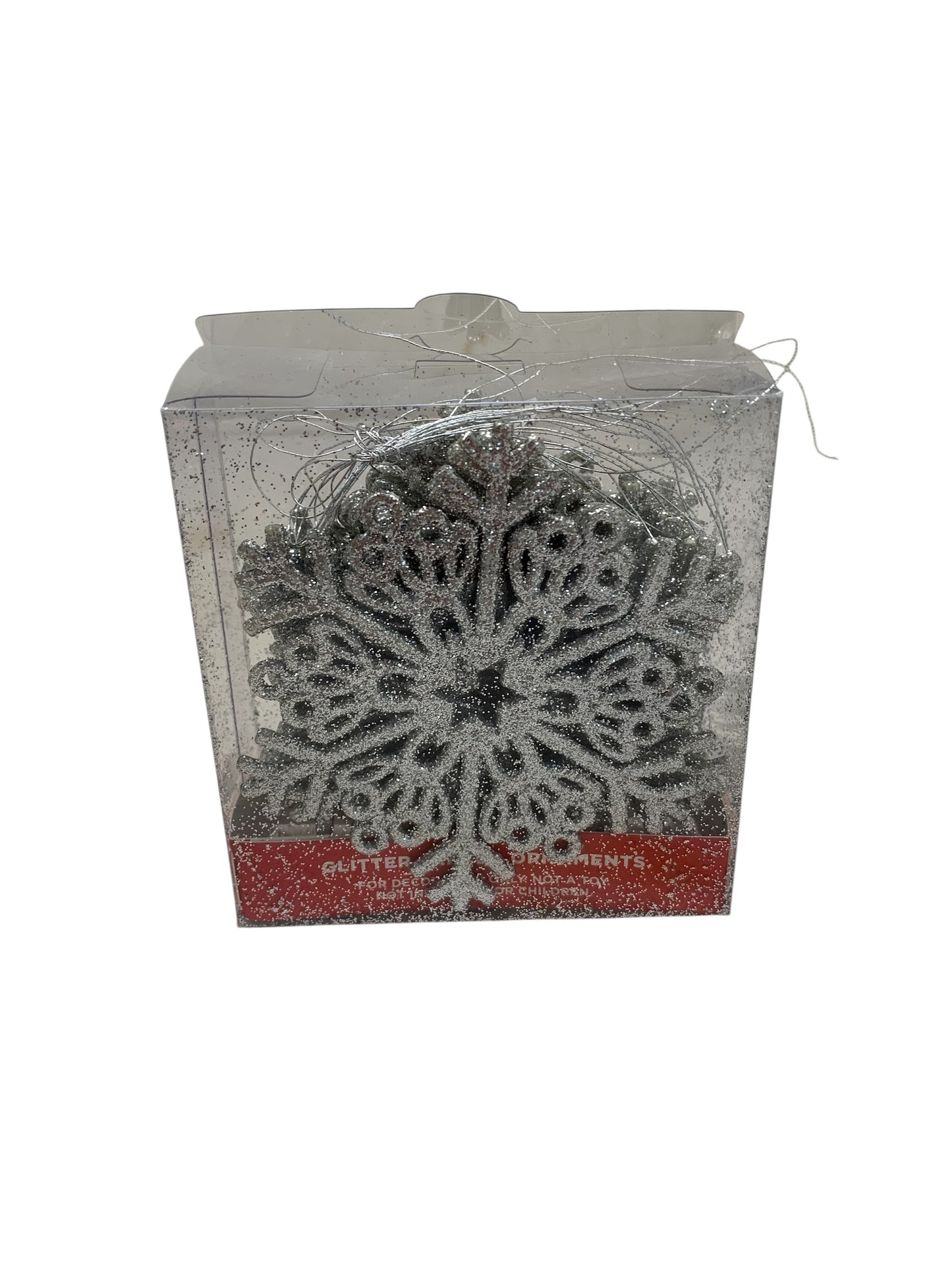 13216 - 2 Sets of 12 Glitter Silver and Gold Snowflake Ornaments |Pod 2-65|
