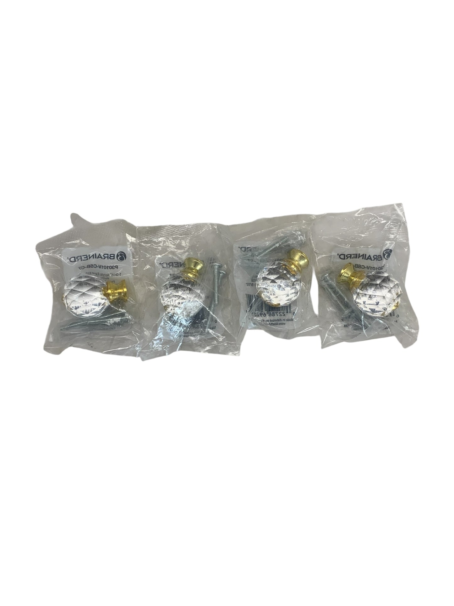28763 - |4 Pack| 1 3/16 Acrylic Facet Knob With Crystal "P30101V-CSB-07" |11-12|