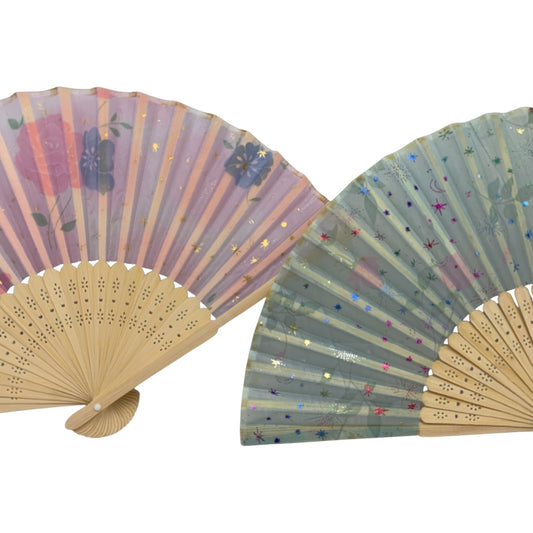 7238 - set of 2 Lady's Hand Fans - |W-17|